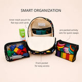 2 year old best travel toys organized with backpack