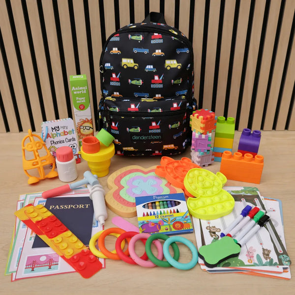 3 Year Old Backpack + Toys