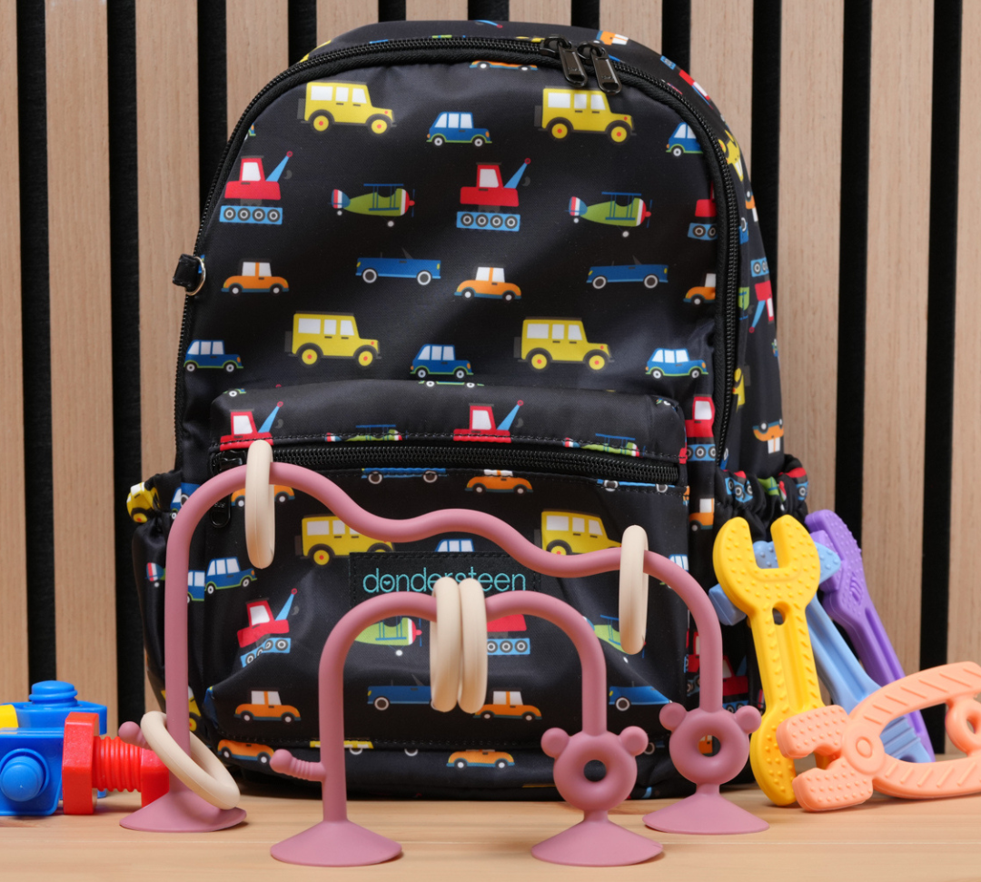 kids traveling backpack with toys