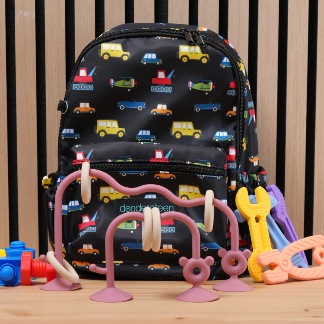 kids traveling backpack with toys